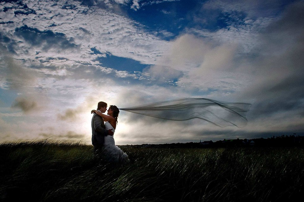 Wychmere dramatic sunset couple portrait