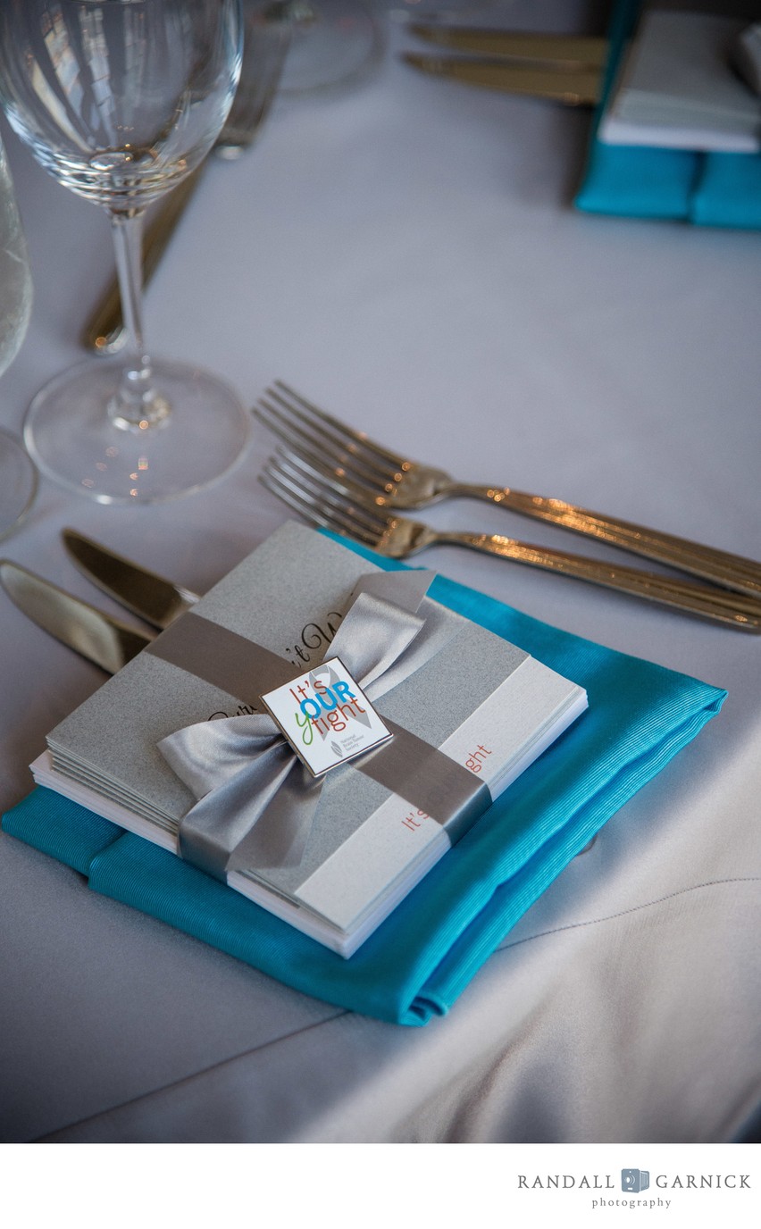 Table decor at a Boston corporate event