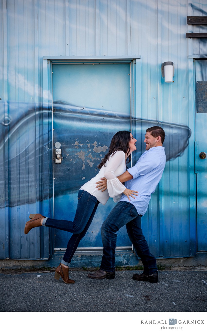 Newburyport engagement session and whale mural