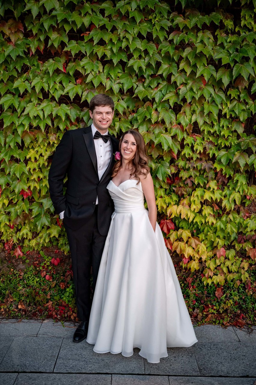 Bride and Groom Smiling Outdoors at deCordova Museum Weddings