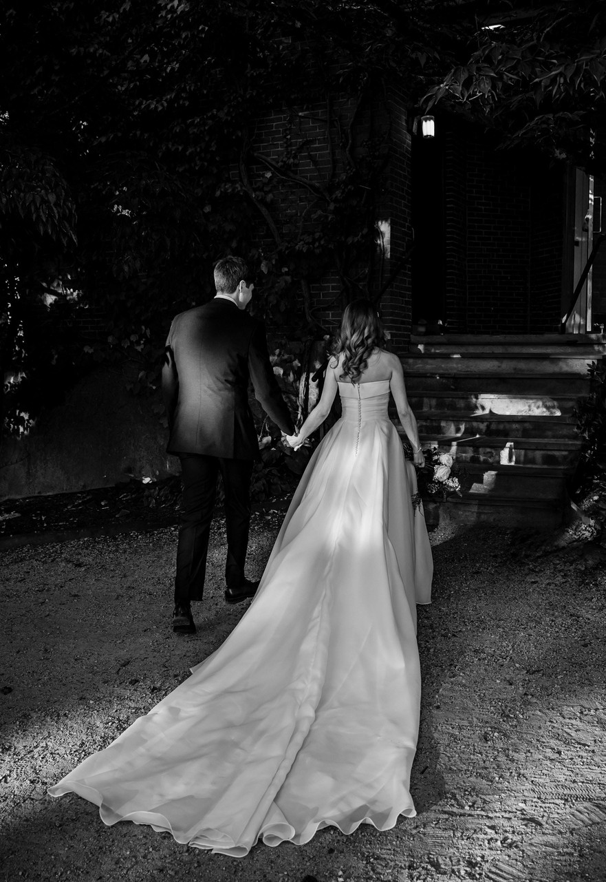 Black and White candid moment at deCordova Museum Weddings