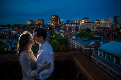 Boston rooftop engagement photos