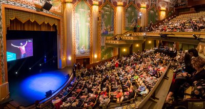 Grand theater interior photographed at Boston event