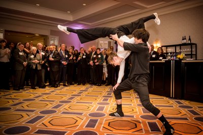 Dynamic dance performance at Boston celebration event