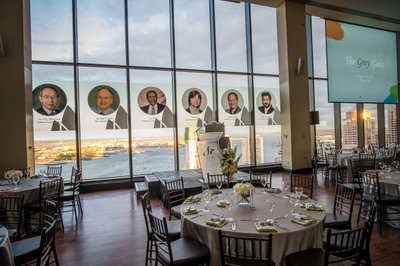 Modern venue decor charity event at The State Room Boston