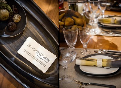 Stylish table setting by Erin Gates Design and Simon Pearce