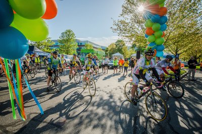 Charity bike riding event startline