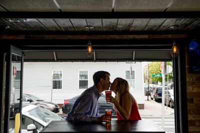 South Boston engagement session afternoon drinks