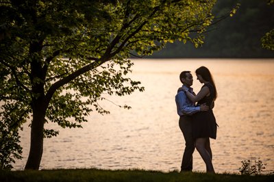 Lakeside engagement photos at Wellesley College