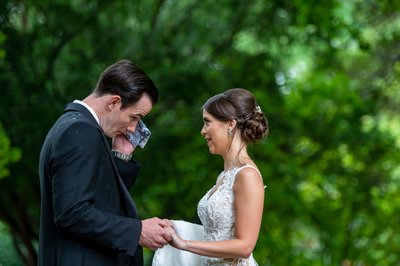 Emotional vows Blithewold Mansion wedding ceremony