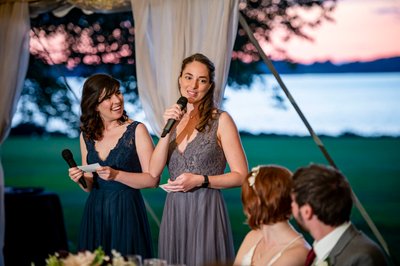 Emotional maid of honor speech Blithewold Mansion wedding