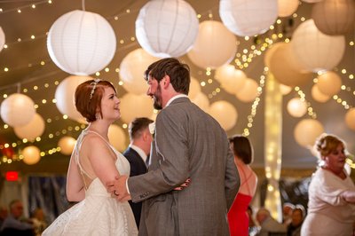 Elegant reception dance Blithewold Mansion wedding