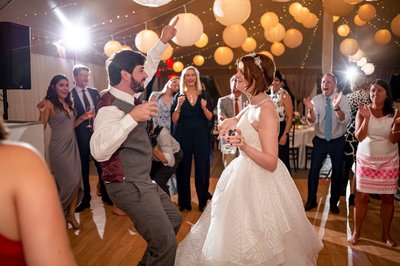 Bride and groom first dance Blithewold Mansion wedding