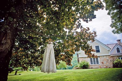 wedding-dress-hanging-tree-riverside-farm-vermont