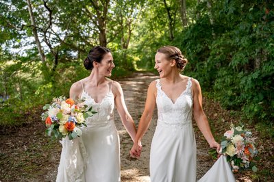 LGBTQ+ wedding love at Saltwater Farm Vineyard.