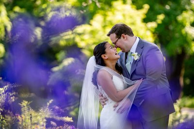 decordova museum weddings bride and groom among flowers