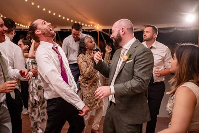 guests celebrating on the dance floor at decordova museum weddings