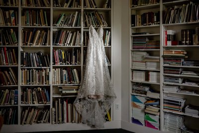 Wedding dress Hanging at deCordova Museum Weddings