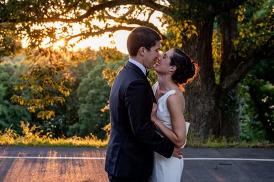 Bride and Groom Embrace at deCordova Museum Weddings