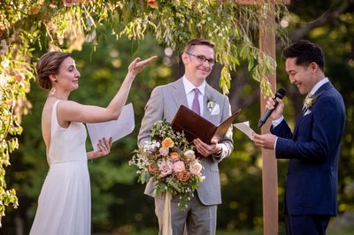 Wedding Ceremony Under the Trees at deCordova Museum Weddings