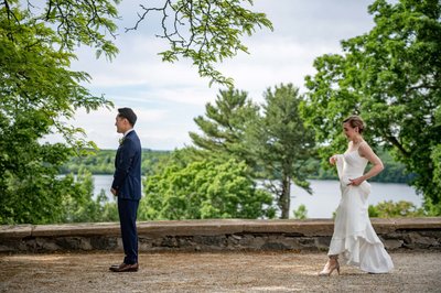 deCordova Museum wedding dramatic 1st look