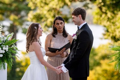 Vows exchange at deCordova Museum weddings ceremony