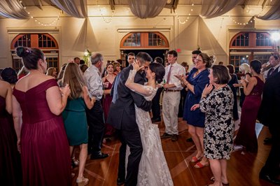 Packed dance floor at Elm Bank wedding reception