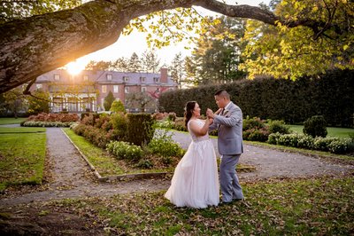 Romantic dance under a tree at Elm Bank weddings