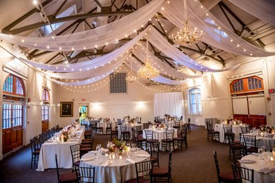 Elm Bank wedding carriage house elegant reception setup