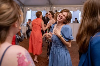 Joyful wedding reception moments at Long Hill in Beverly