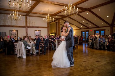 First dance under chandeliers – Fern Hill Barn