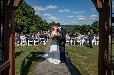 Ceremony aisle moment – Fern Hill Barn outdoor wedding