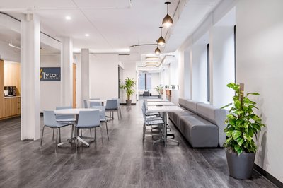 Reception area modern office Boston