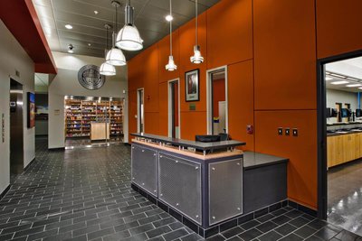 University interior lobby and labs in Boston MA