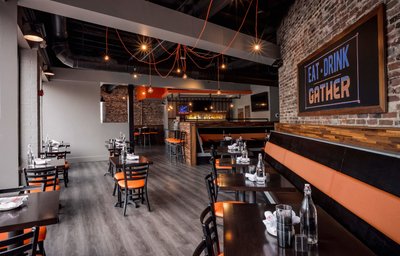 Industrial bar restaurant photography