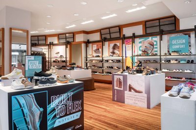 Retail footwear merchandising interior design