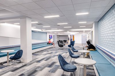 Student lounge center interior photography