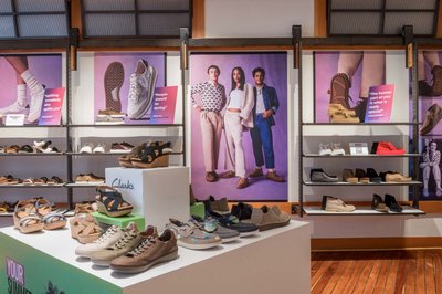 Clarks Lifestyle retail store visual display layout