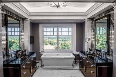 Luxury bathroom with dramatic view