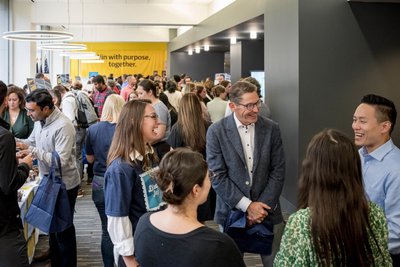 Networking attendees photographed at Liberty Mutual event