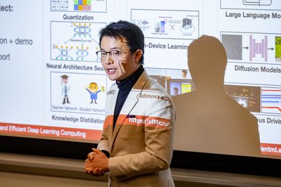 Speaker presentation at Boston corporate seminar event