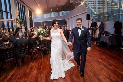 Joyous wedding couple post-ceremony