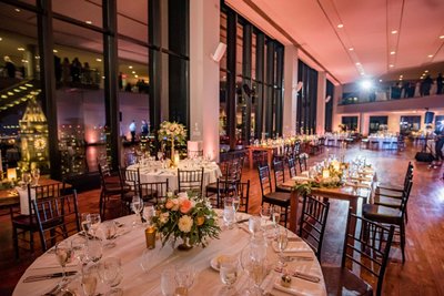Candlelit reception decor at State Room Boston
