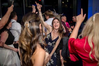 Guests dancing during wedding reception