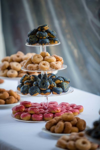 Elegant dessert table Blithewold Mansion wedding reception