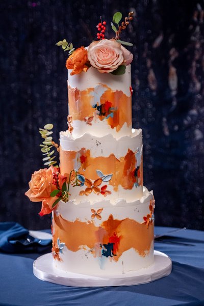 Elegant wedding cake at deCordova Museum weddings