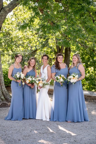 Bridesmaids and bride at deCordova Museum weddings