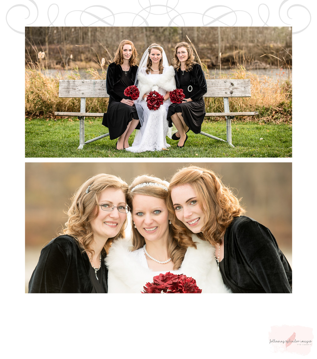 Bride and Sisters Fall Wedding Portraits
