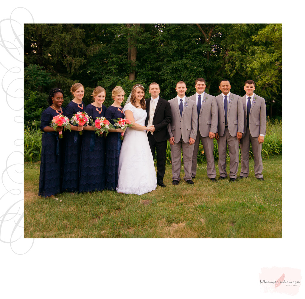 Conservative Wedding Party in Navy Dresses 
