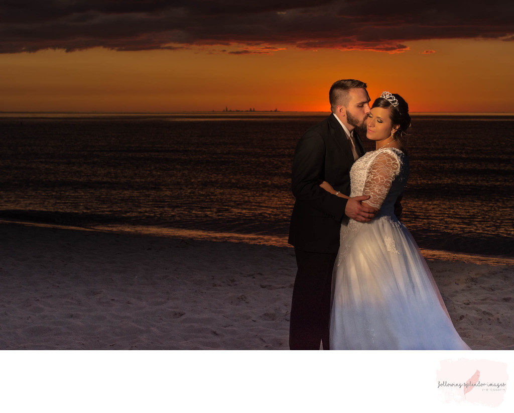 Sunset Beach Wedding Couple Photography